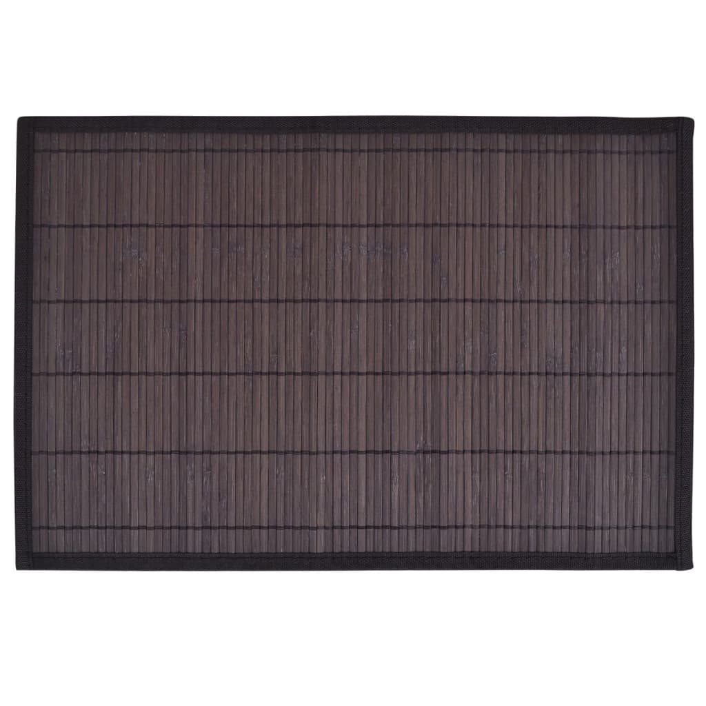 Naproane din bambus, 6 buc, maro închis, 30 x 45 cm Naproane din bambus, 6 buc, maro închis, 30 x 45 cm