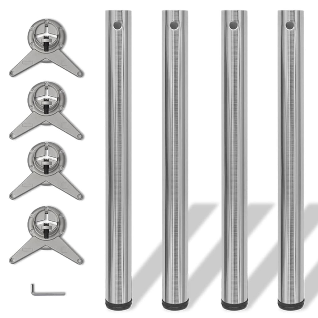 242136 4 Height Adjustable Table Legs Brushed Nickel 710 mm 242136 4 Height Adjustable Table Legs Brushed Nickel 710 mm