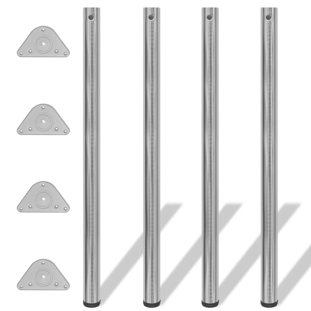 Picioare de masă reglabile pe înălțime, nichel șlefuit, 4 buc, 1100 mm Picioare de masă reglabile pe înălțime, nichel șlefuit, 4 buc, 1100 mm