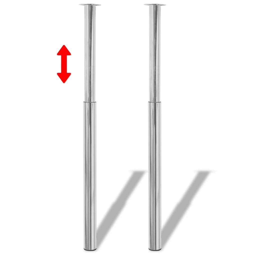 Picioare telescopice de masă cromate, 2 buc., 710 mm-1100 mm Picioare telescopice de masă cromate, 2 buc., 710 mm-1100 mm