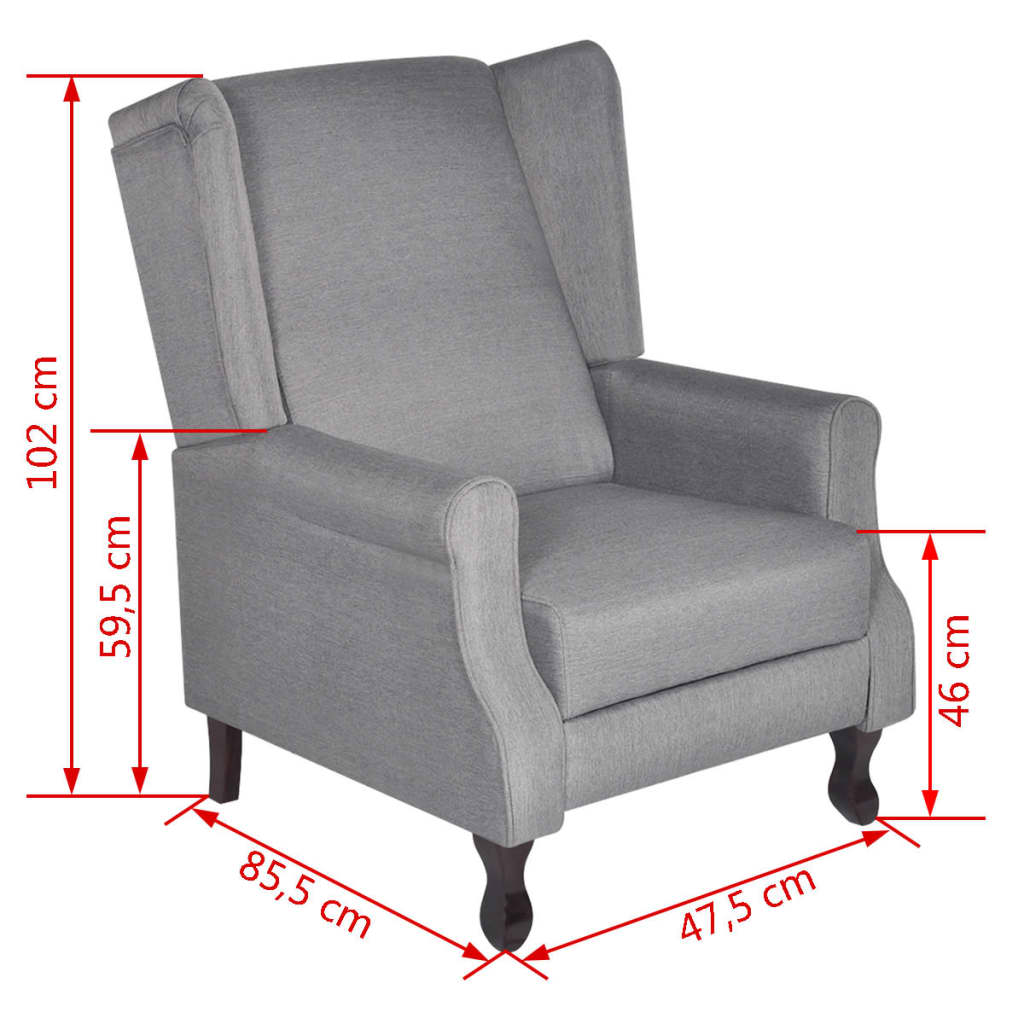 vidaXL Fotoliu, gri, material textil