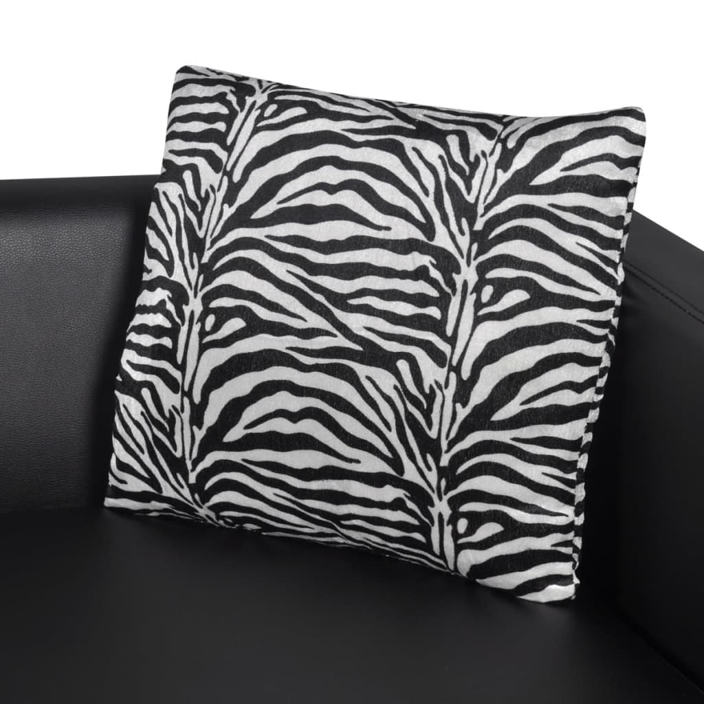 vidaXL Canapea cu 3 locuri, negru, piele artificială vidaXL Canapea cu 3 locuri, negru, piele artificială