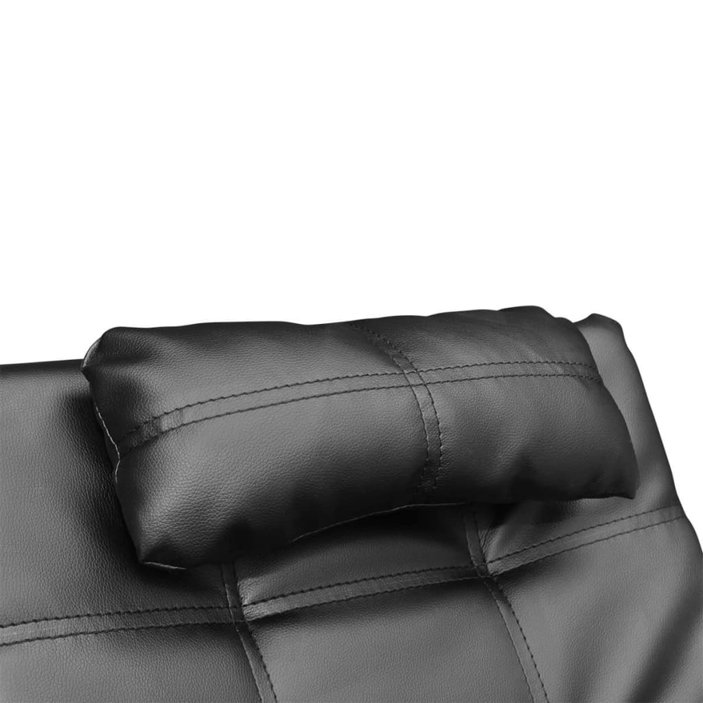 vidaXL Șezlong cu pernă, negru, piele ecologică vidaXL Șezlong cu pernă, negru, piele ecologică