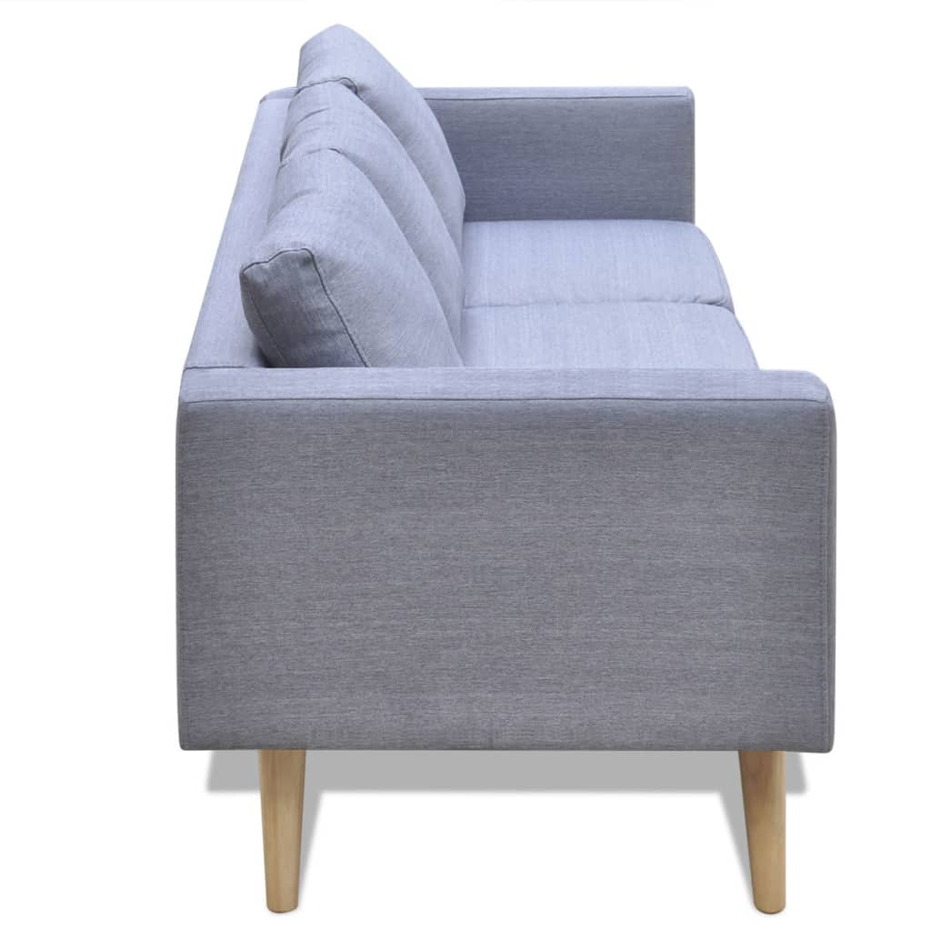vidaXL Canapea cu 3 locuri, material textil, gri deschis vidaXL Canapea cu 3 locuri, material textil, gri deschis