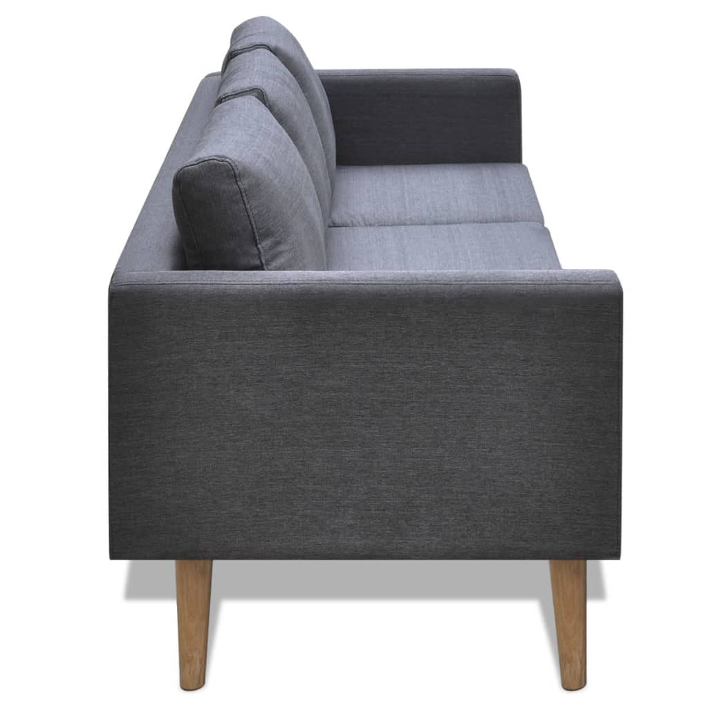 vidaXL Canapea cu 3 locuri, material textil, gri închis
