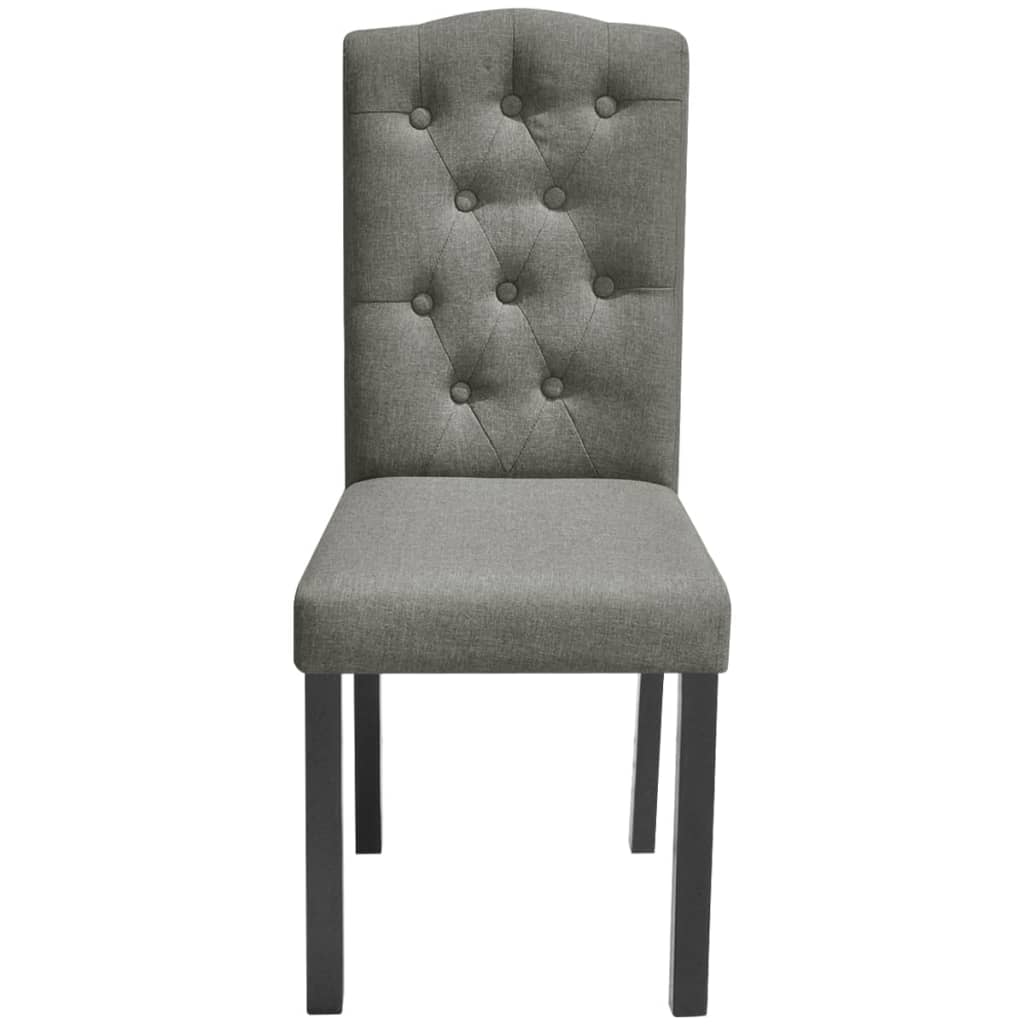 vidaXL Scaune de bucătărie, 2 buc., gri, material textil