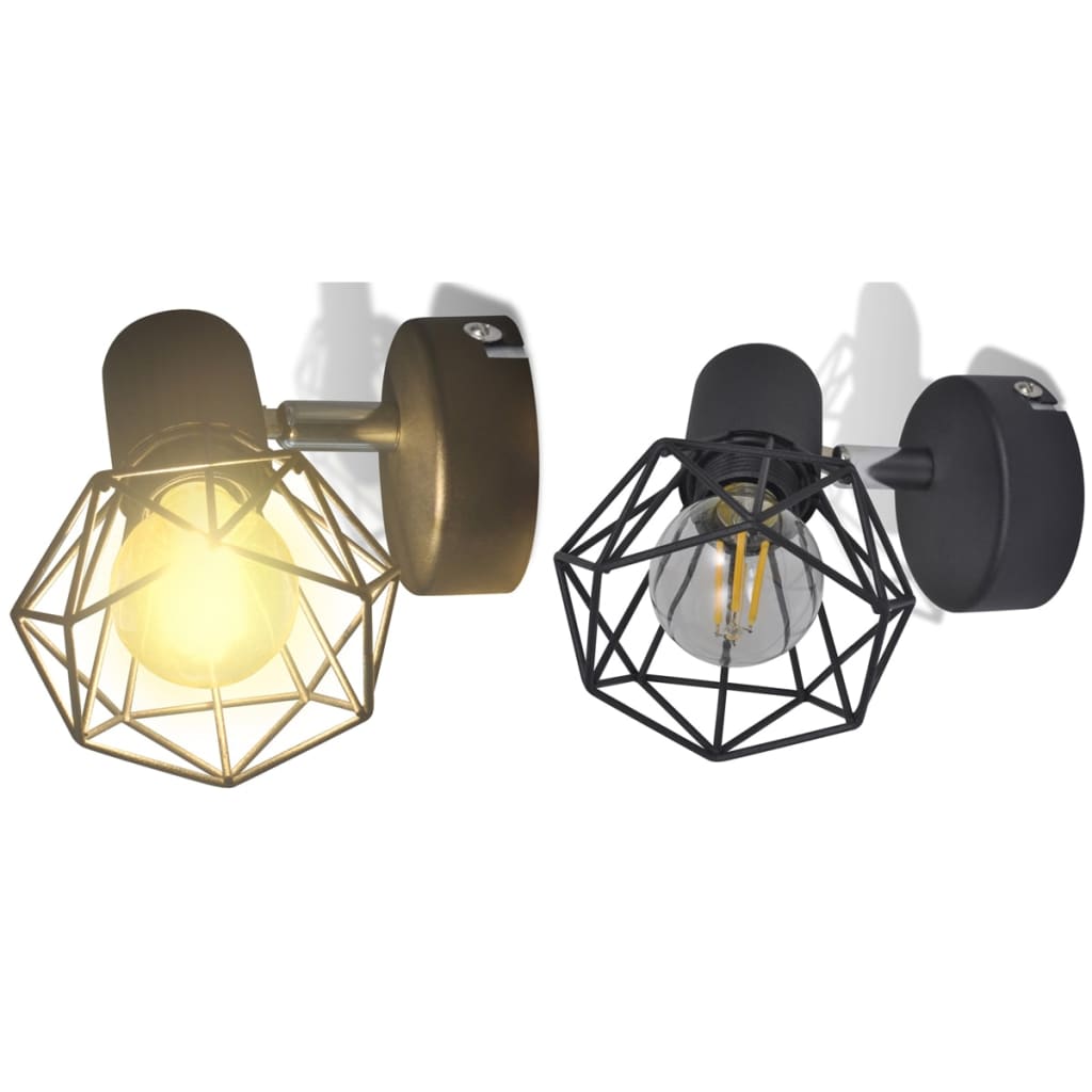 Aplice perete cadru sârmă, stil industrial, negru, bec cu filament LED Aplice perete cadru sârmă, stil industrial, negru, bec cu filament LED
