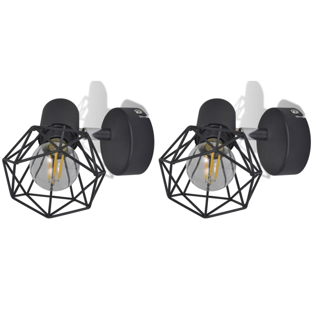 Aplice perete cadru sârmă, stil industrial, negru, bec cu filament LED Aplice perete cadru sârmă, stil industrial, negru, bec cu filament LED