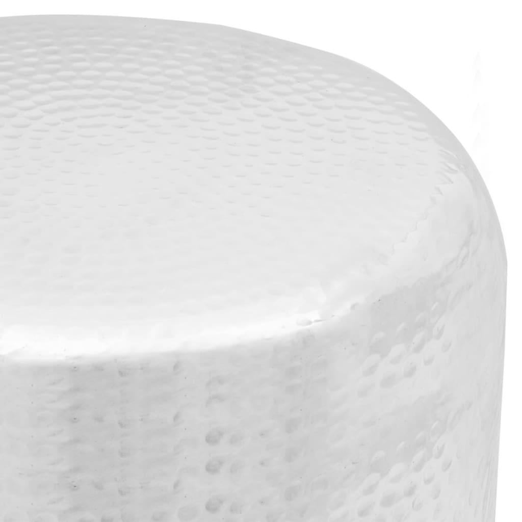vidaXL Scaun/Masă laterală din aluminiu bătut la ciocan, argintiu