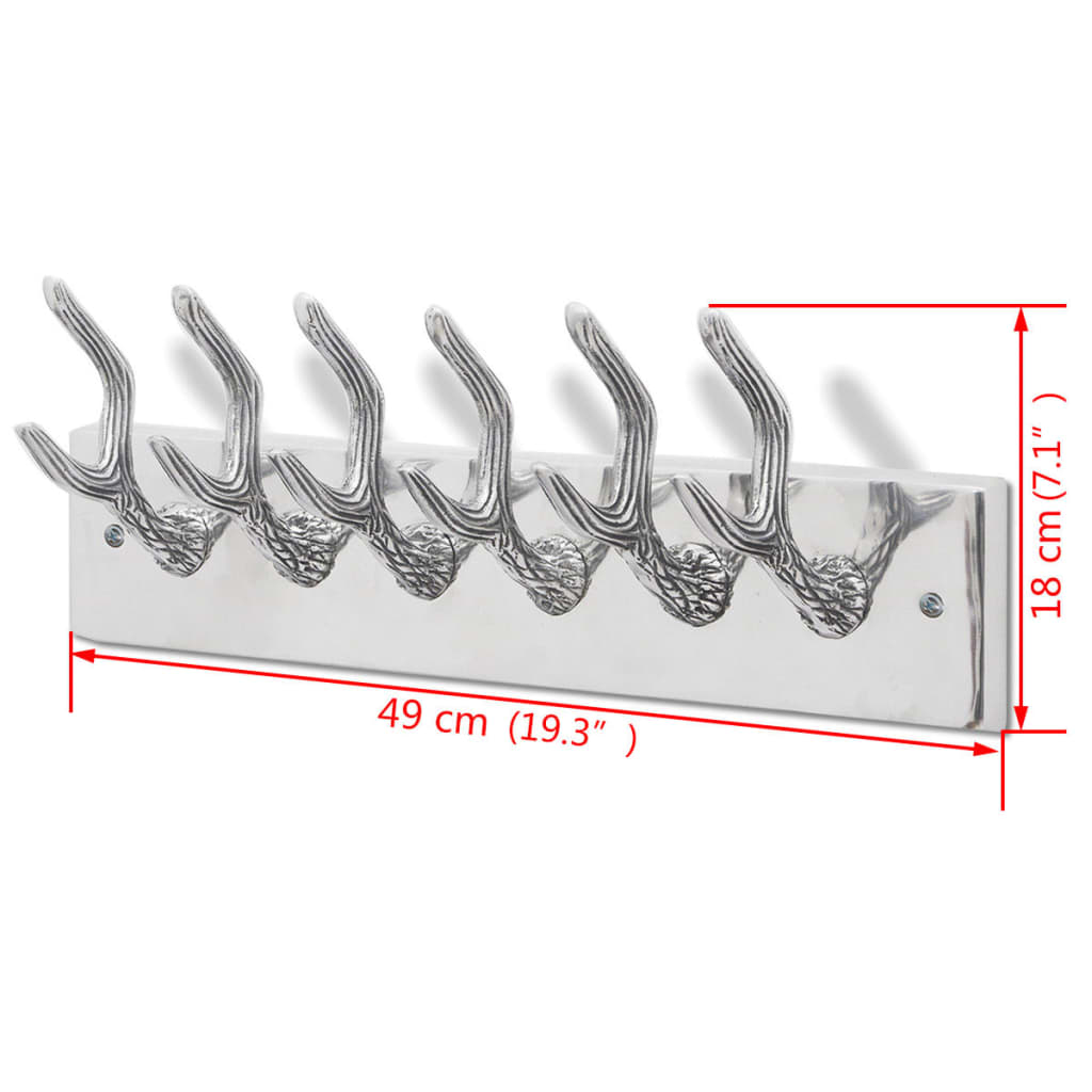 Cuier din aluminiu pentru haine, pălării, cravate, argintiu Cuier din aluminiu pentru haine, pălării, cravate, argintiu