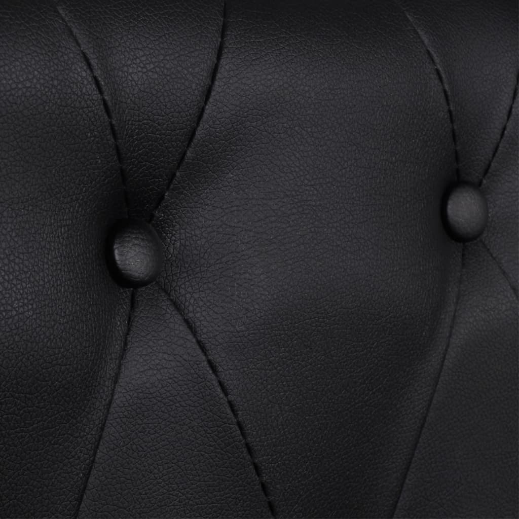 vidaXL Canapea Chesterfield cu 3 locuri, piele artificială, negru
