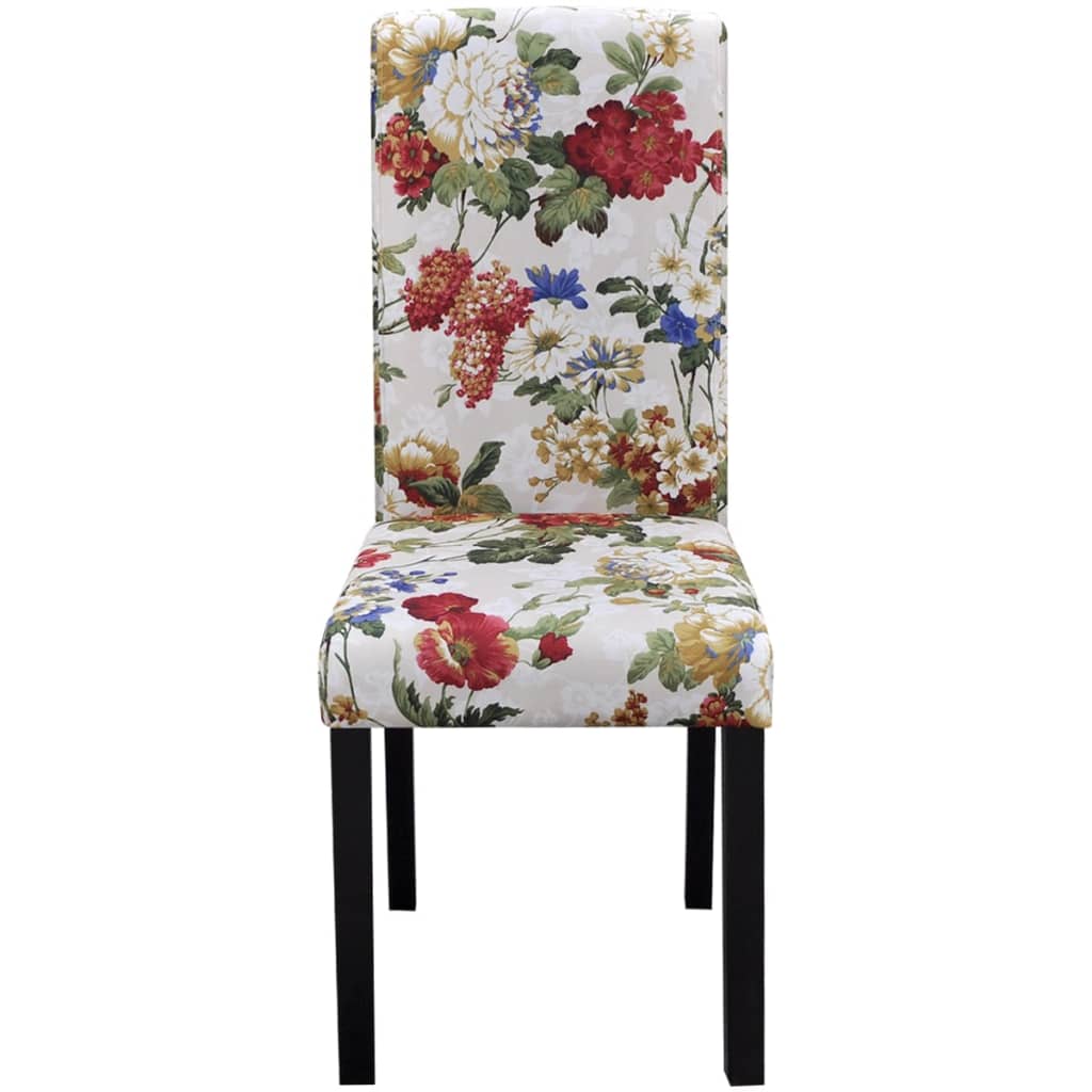 vidaXL Scaune de bucătărie, 2 buc., multicolor, material textil