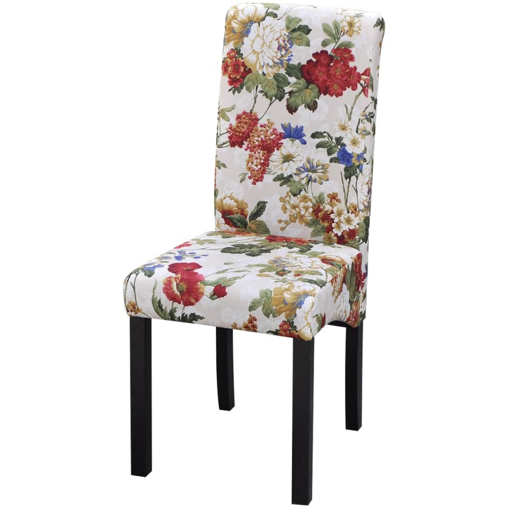 vidaXL Scaune de bucătărie, 2 buc., multicolor, material textil