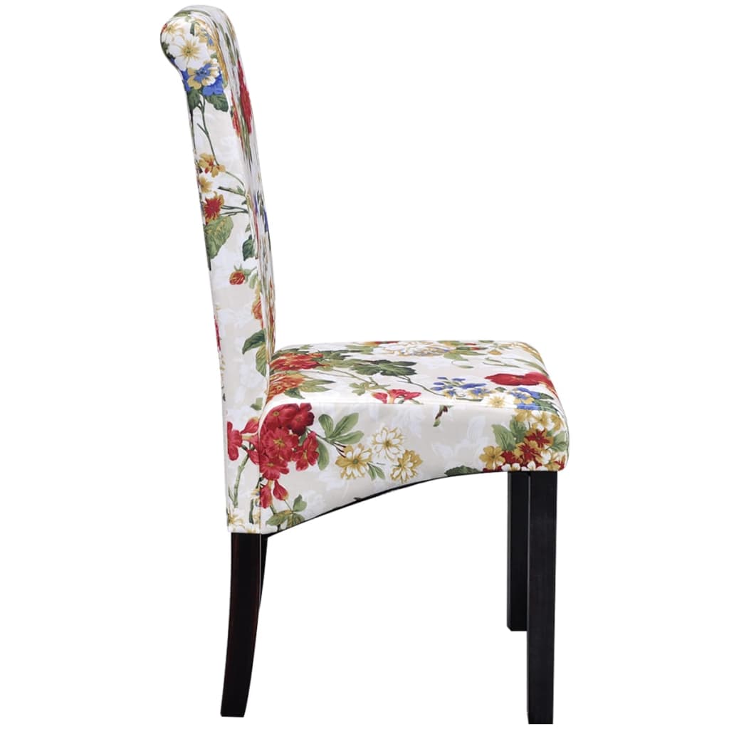 vidaXL Scaune de bucătărie, 2 buc., multicolor, material textil