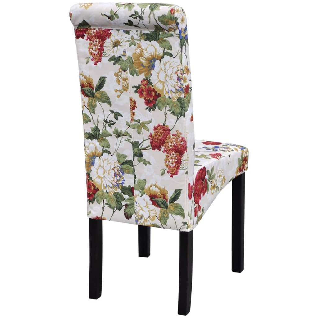vidaXL Scaune de bucătărie, 2 buc., multicolor, material textil