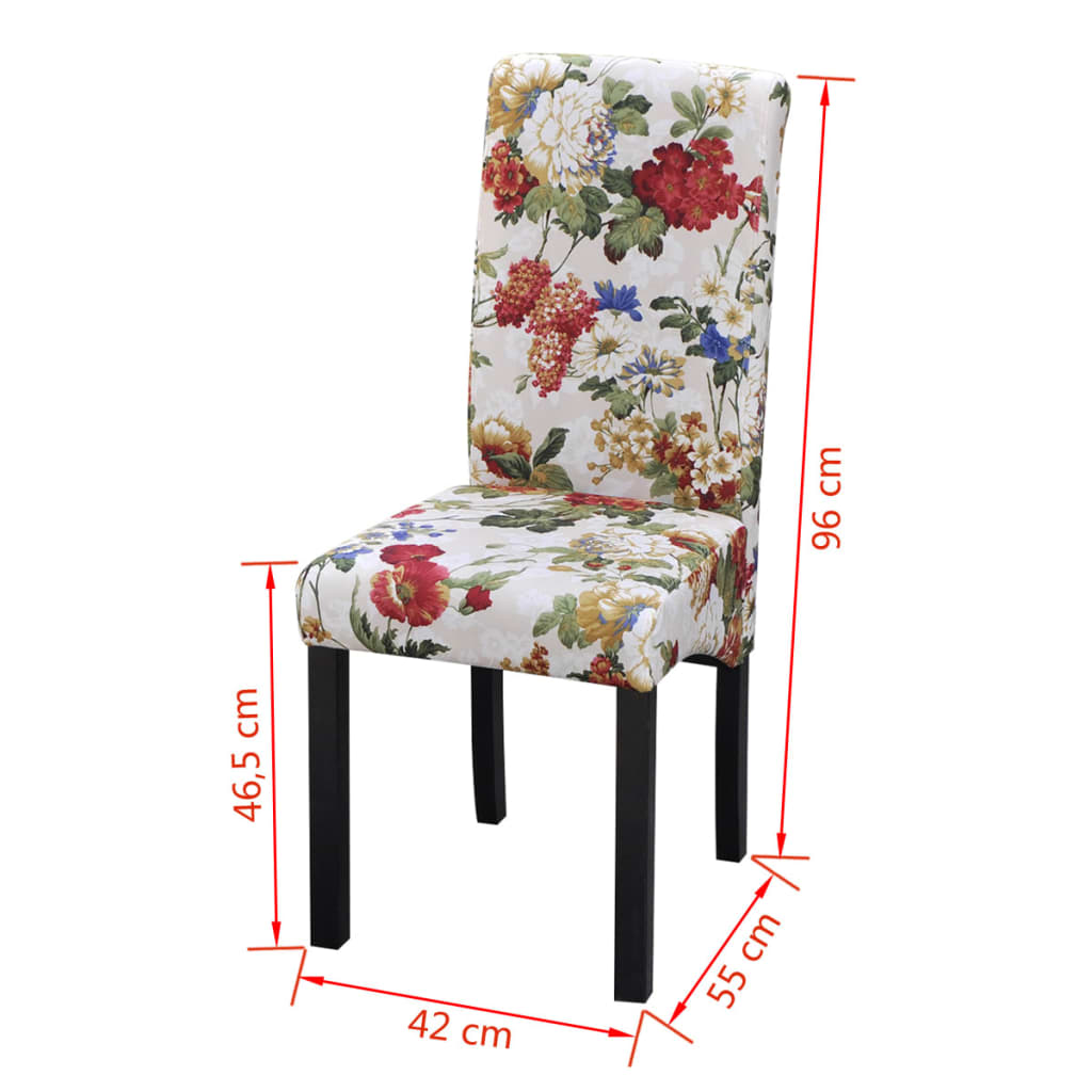 vidaXL Scaune de bucătărie, 2 buc., multicolor, material textil