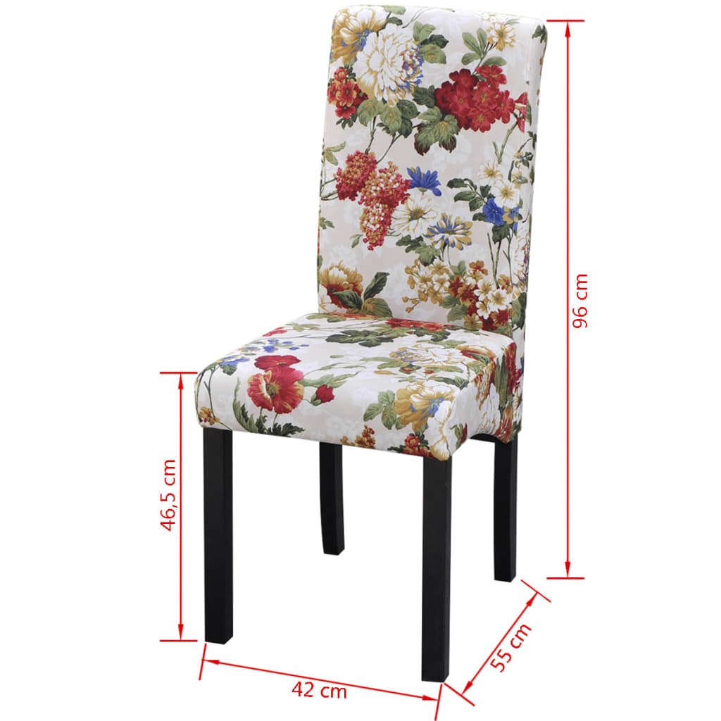 vidaXL Scaune de bucătărie, 4 buc., multicolor, material textil