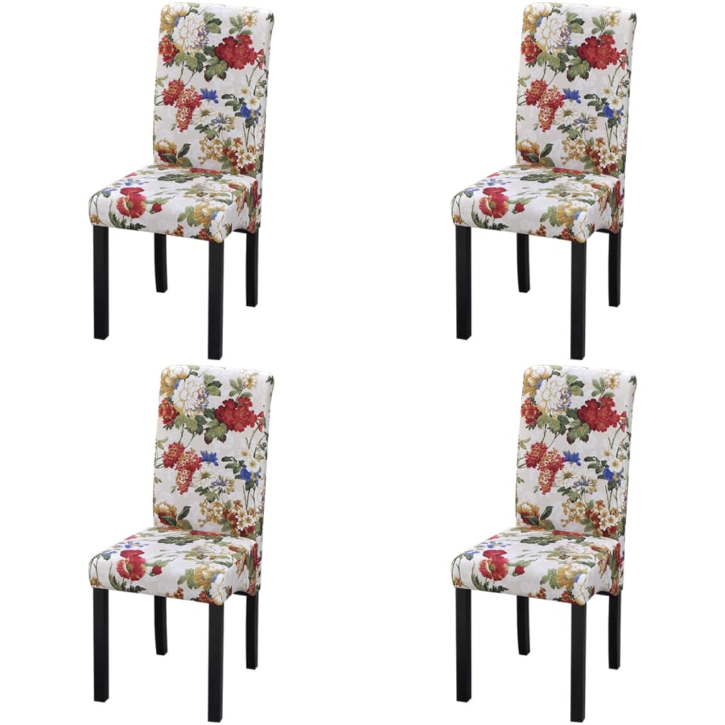 vidaXL Scaune de bucătărie, 4 buc., multicolor, material textil