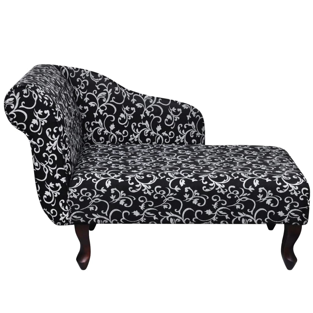 vidaXL Șezlong, negru și alb, material textil vidaXL Șezlong, negru și alb, material textil