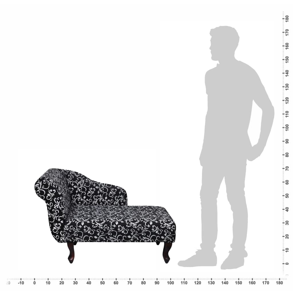 vidaXL Șezlong, negru și alb, material textil vidaXL Șezlong, negru și alb, material textil