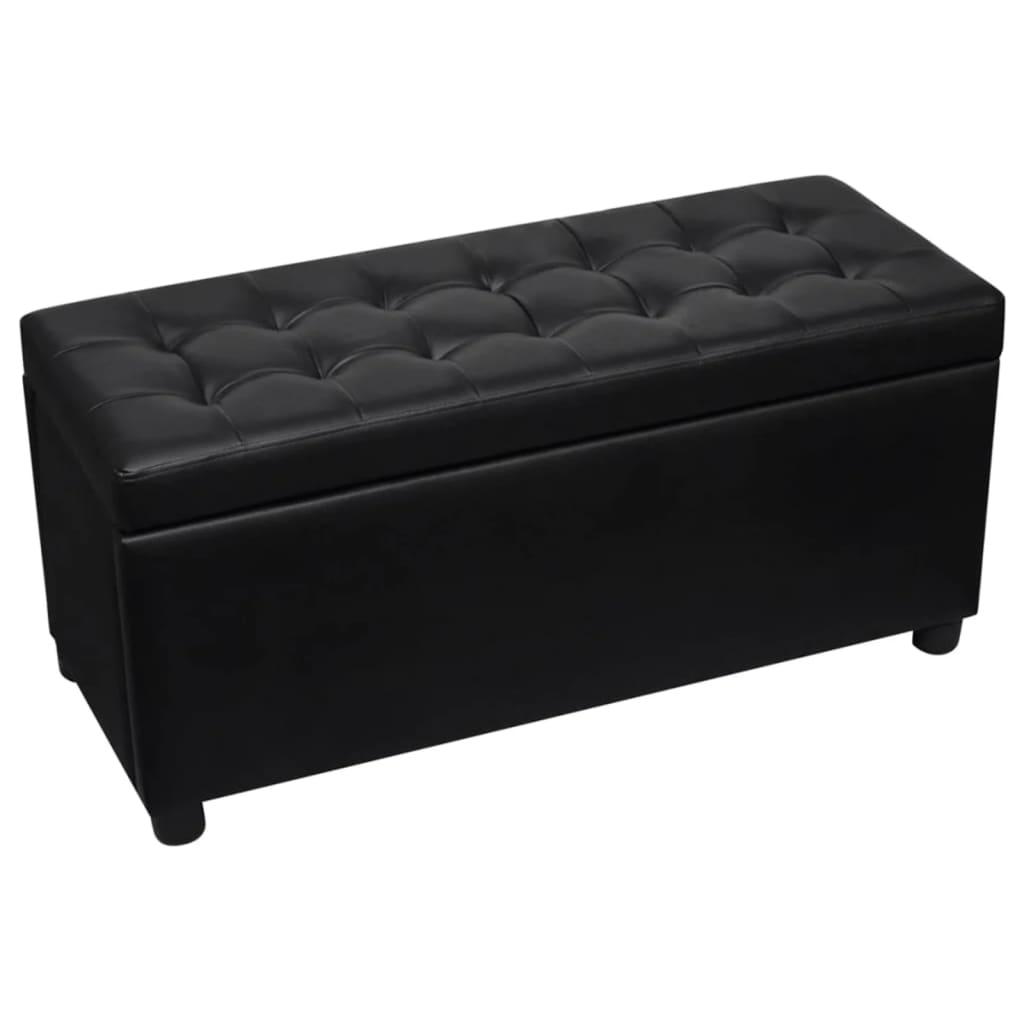 vidaXL Taburet de depozitare, piele artificială, negru