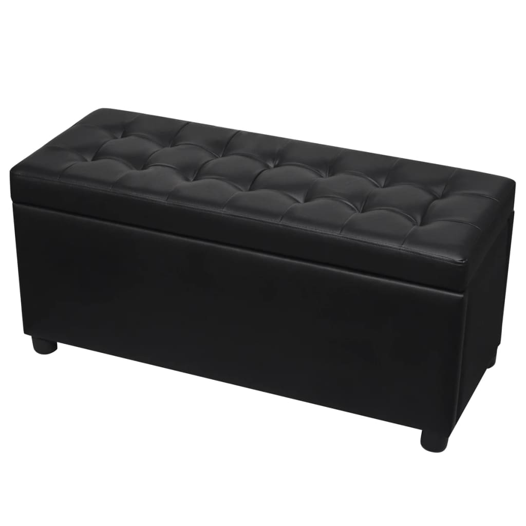 vidaXL Taburet de depozitare, piele artificială, negru