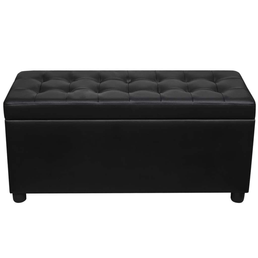 vidaXL Taburet de depozitare, piele artificială, negru