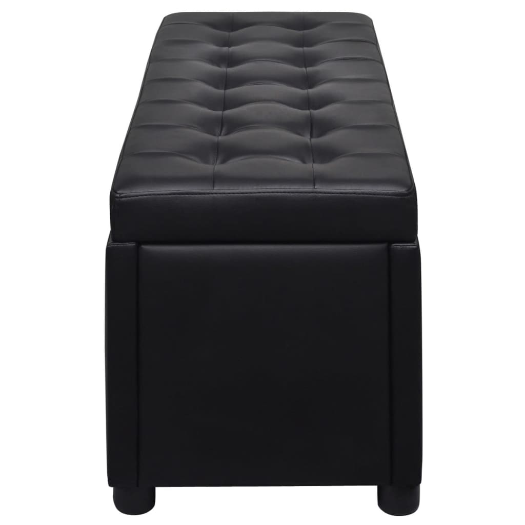 vidaXL Taburet de depozitare, piele artificială, negru
