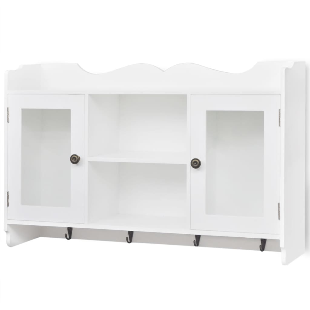 Dulap de perete din MDF alb, raft prezentare pentru cărți/DVD Dulap de perete din MDF alb, raft prezentare pentru cărți/DVD