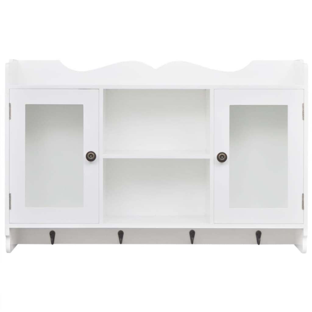 Dulap de perete din MDF alb, raft prezentare pentru cărți/DVD Dulap de perete din MDF alb, raft prezentare pentru cărți/DVD