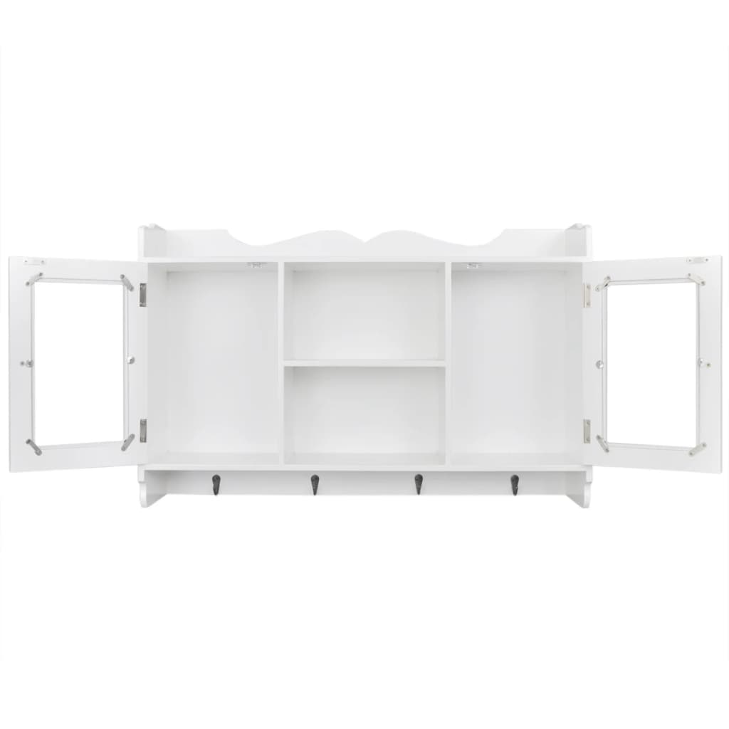 Dulap de perete din MDF alb, raft prezentare pentru cărți/DVD Dulap de perete din MDF alb, raft prezentare pentru cărți/DVD