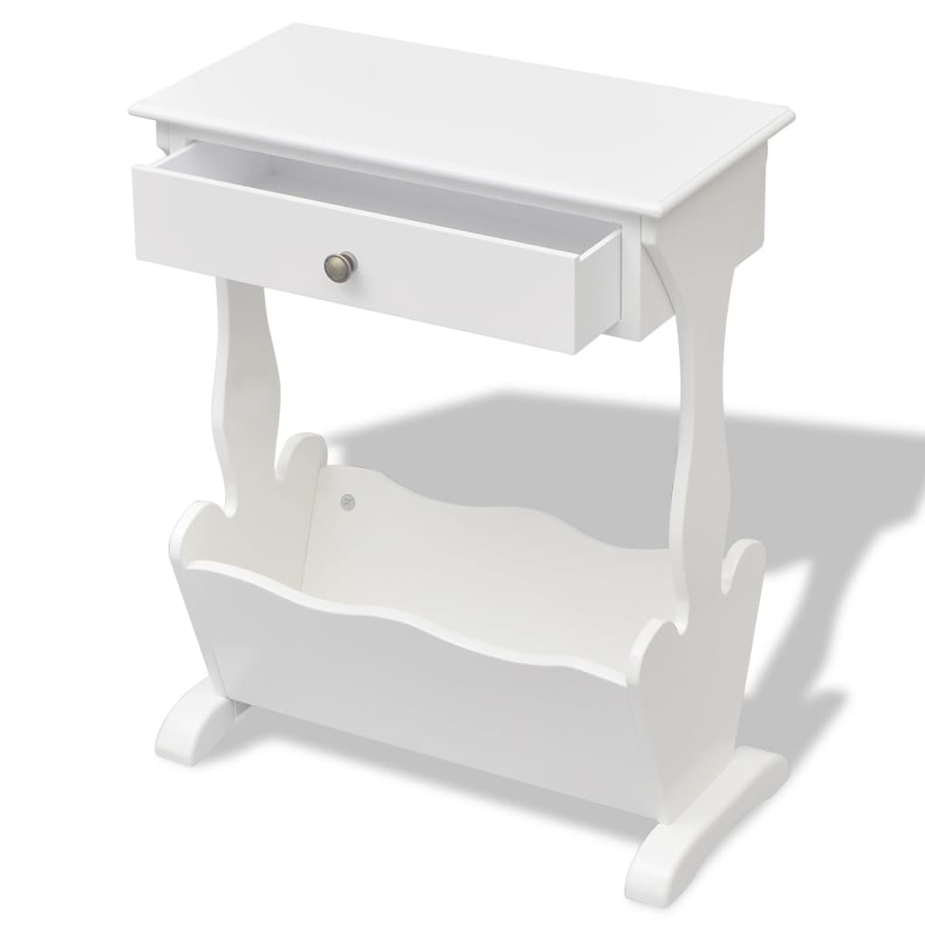 vidaXL Suport pentru reviste Melrose, alb vidaXL Suport pentru reviste Melrose, alb