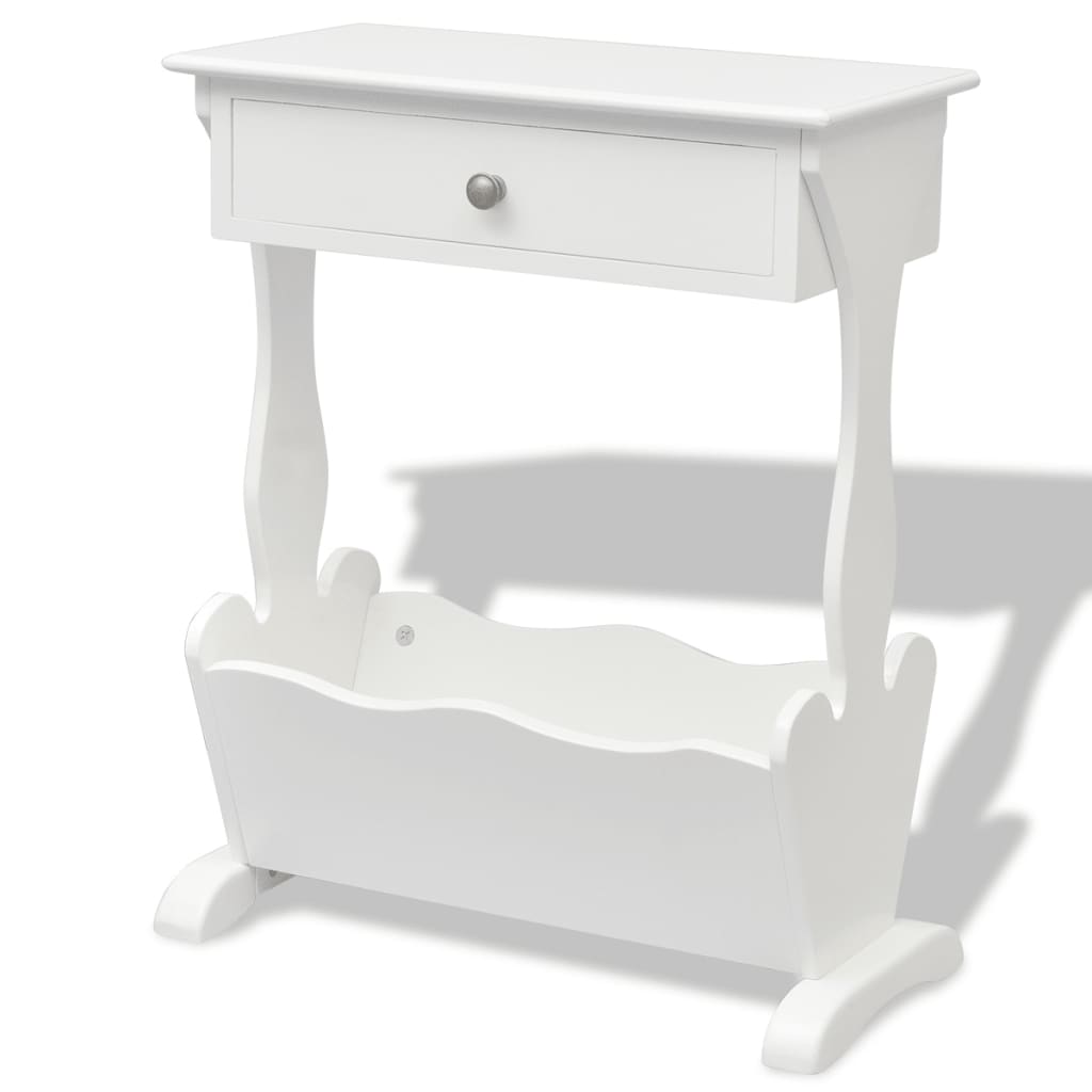 vidaXL Suport pentru reviste Melrose, alb vidaXL Suport pentru reviste Melrose, alb