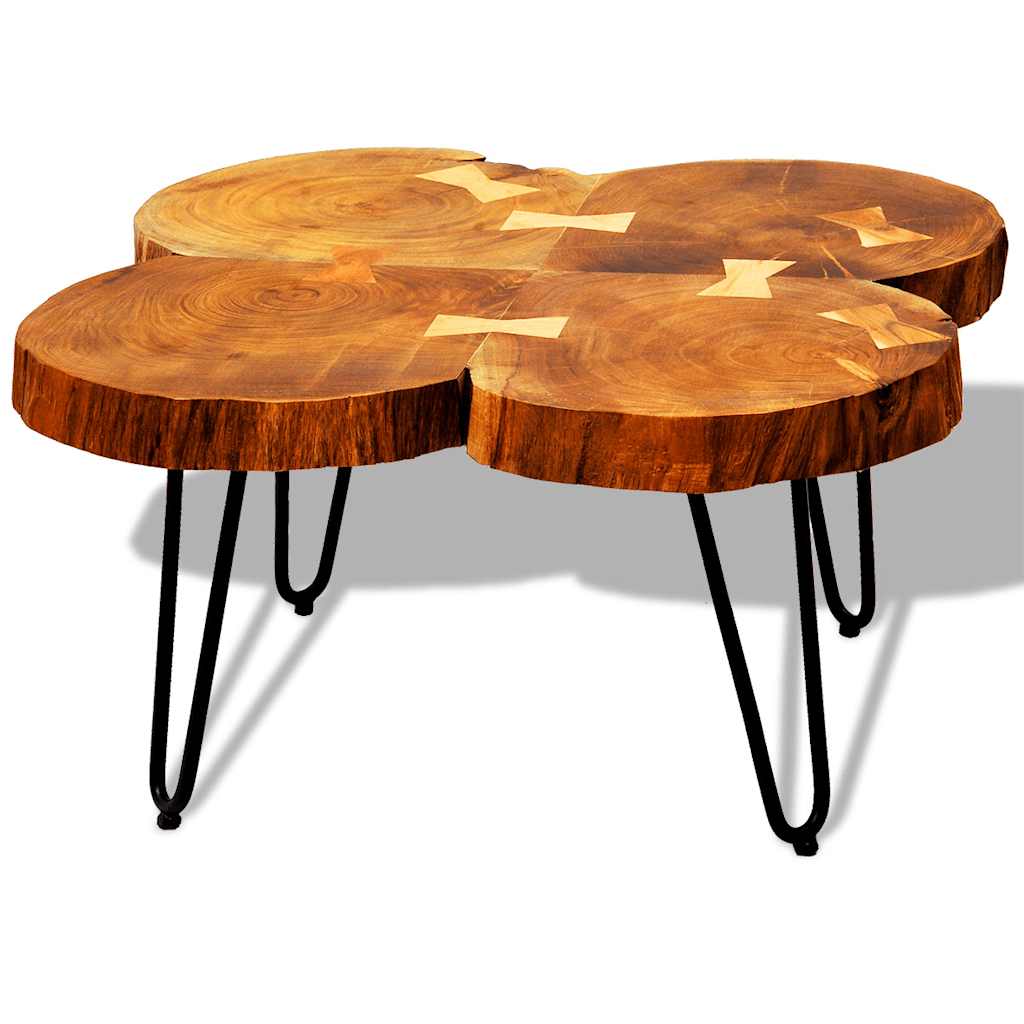 vidaXL Măsuță de cafea, 35 cm, 4 butuci, lemn masiv de acacia vidaXL Măsuță de cafea, 35 cm, 4 butuci, lemn masiv de acacia