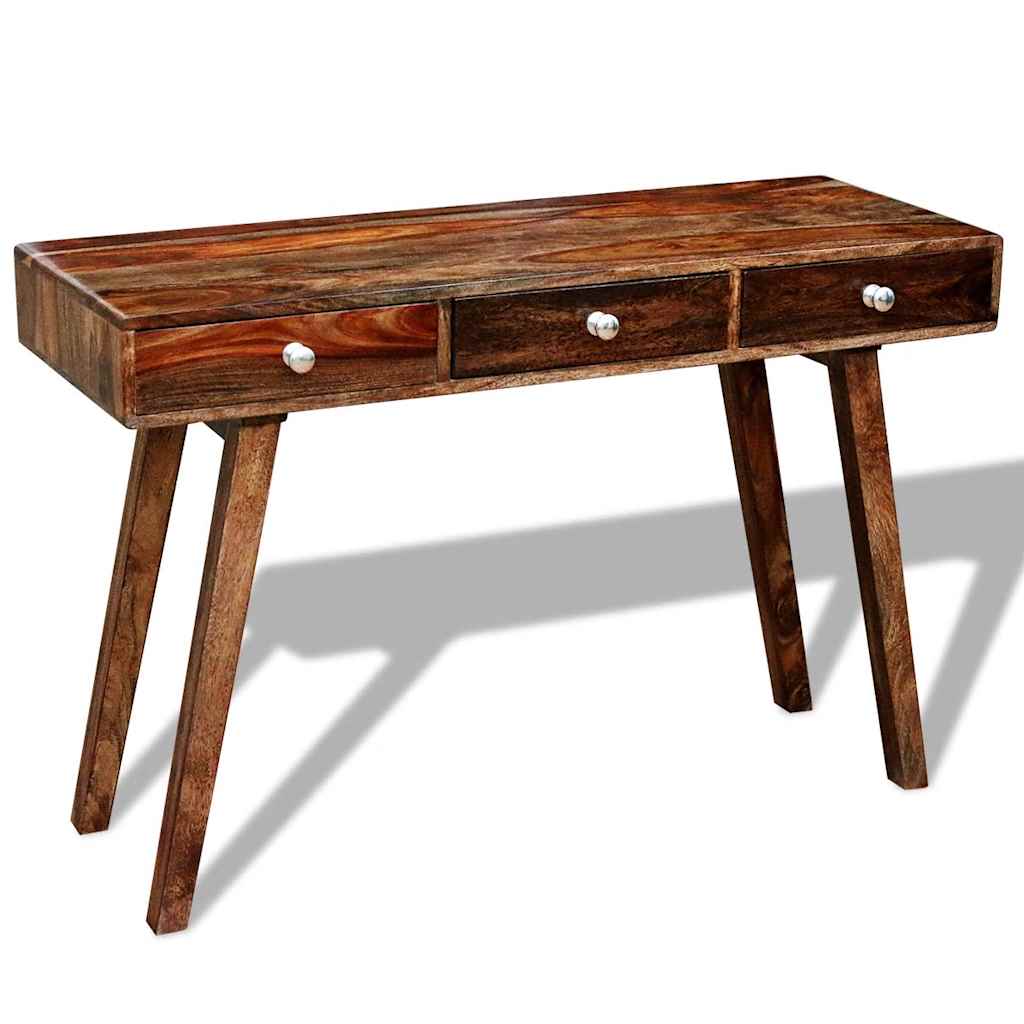 vidaXL Masă consolă cu 3 sertare, 76 cm, lemn masiv de acacia vidaXL Masă consolă cu 3 sertare, 76 cm, lemn masiv de acacia