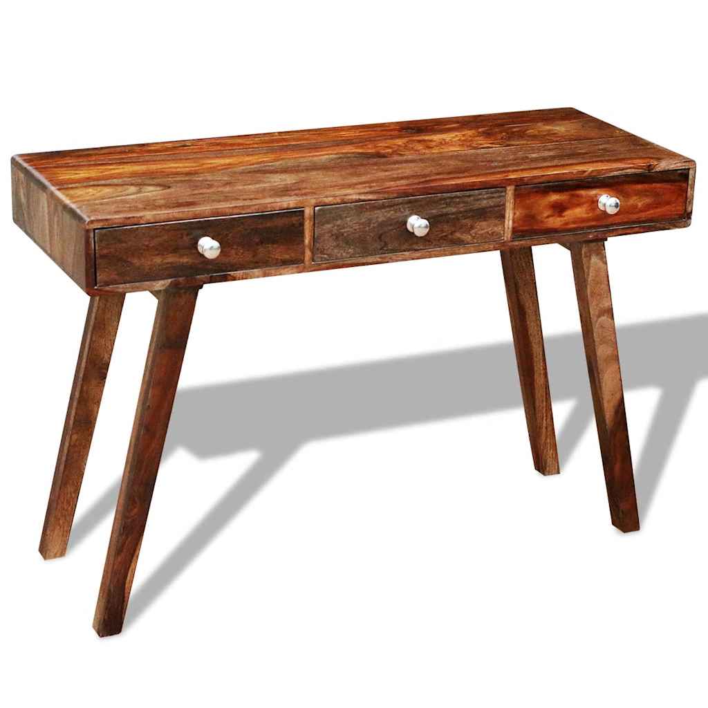 vidaXL Masă consolă cu 3 sertare, 76 cm, lemn masiv de acacia vidaXL Masă consolă cu 3 sertare, 76 cm, lemn masiv de acacia