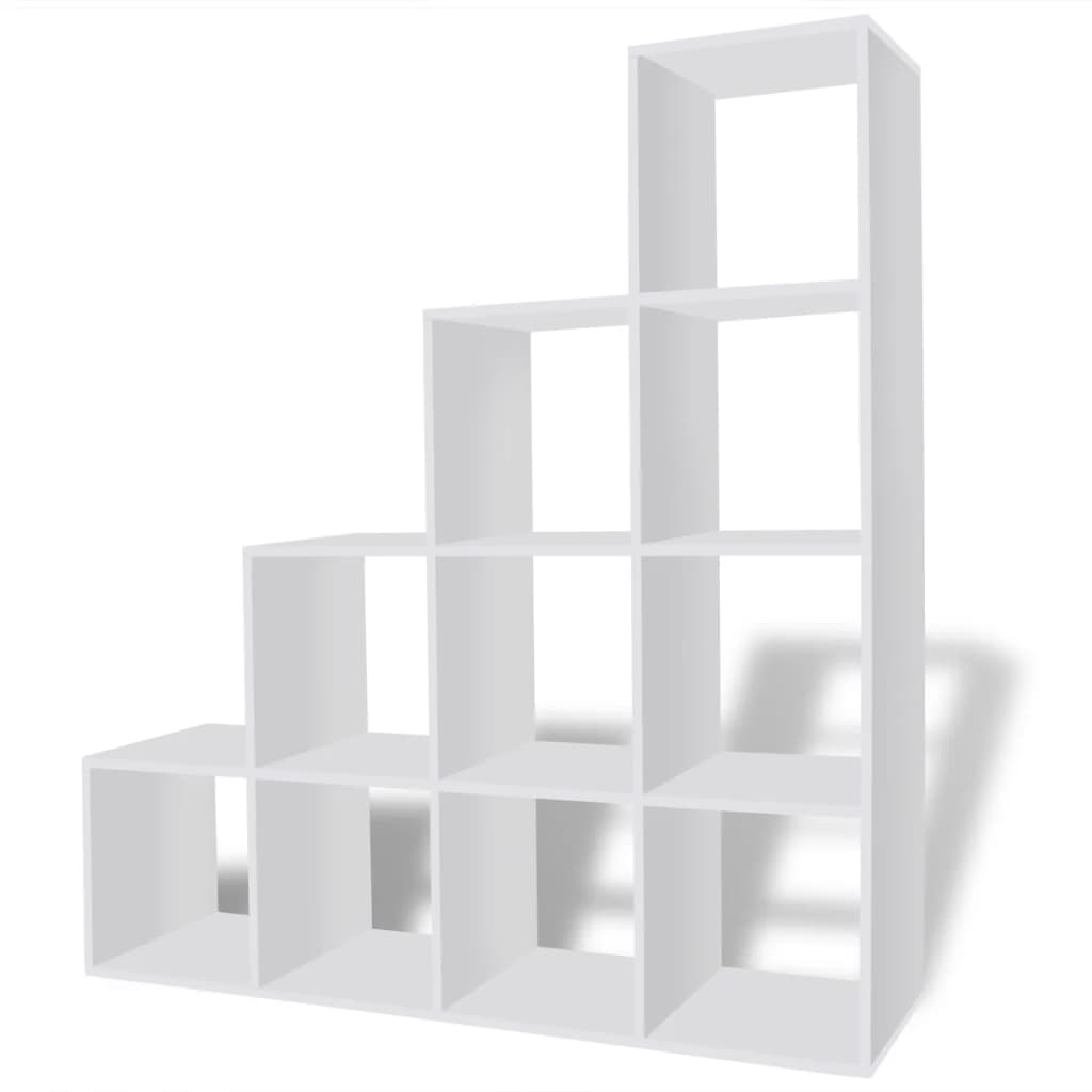 vidaXL Bibliotecă tip scară/Raft de expunere, alb, 142 cm vidaXL Bibliotecă tip scară/Raft de expunere, alb, 142 cm