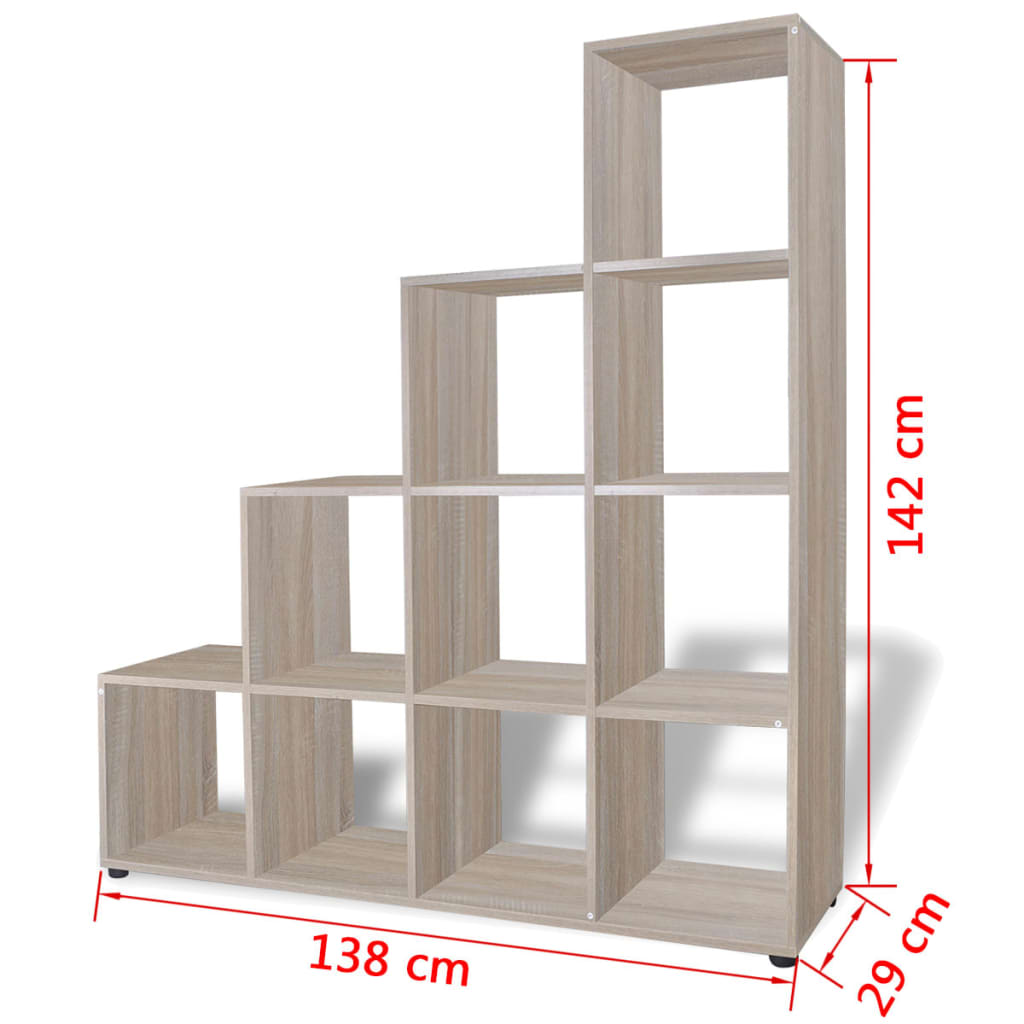 vidaXL Bibliotecă în trepte / Raft de expunere 142 cm Stejar