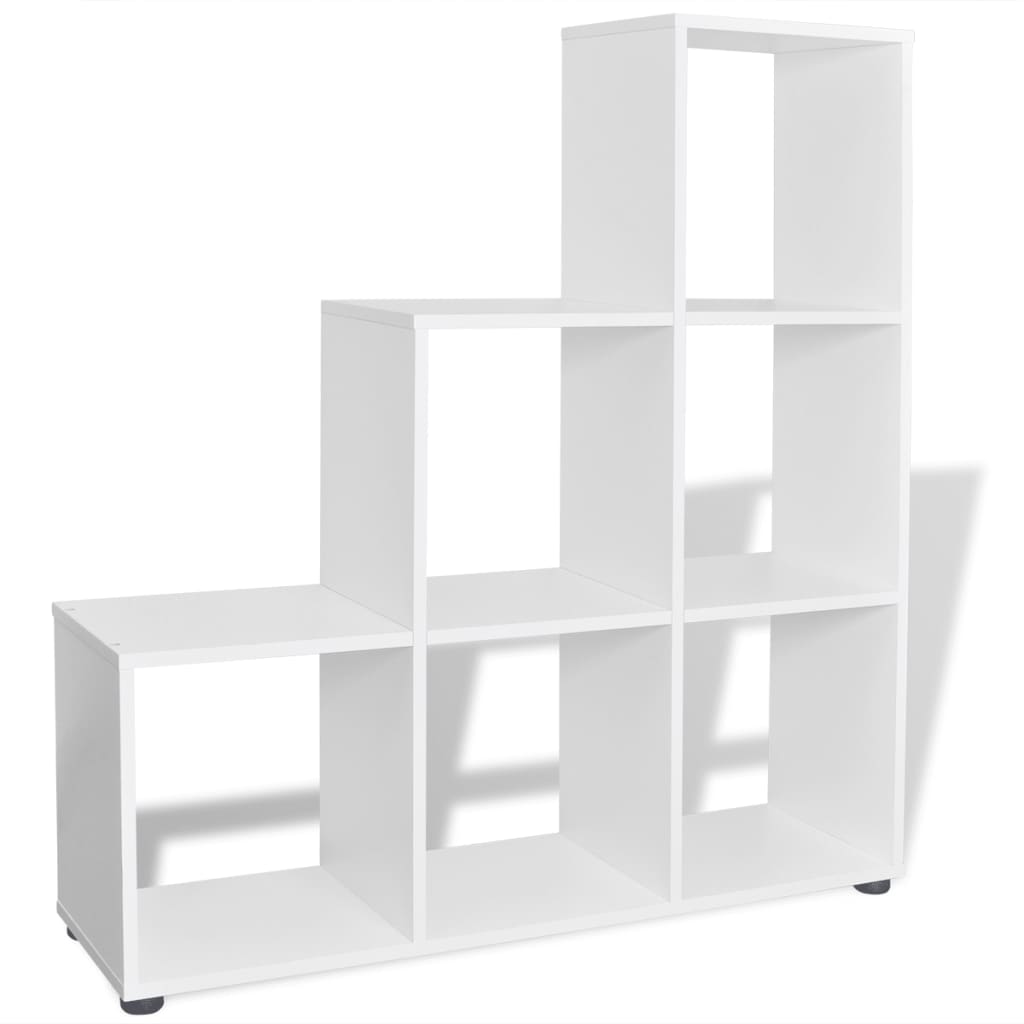 vidaXL Bibliotecă în trepte / Raft de expunere 107 cm Alb