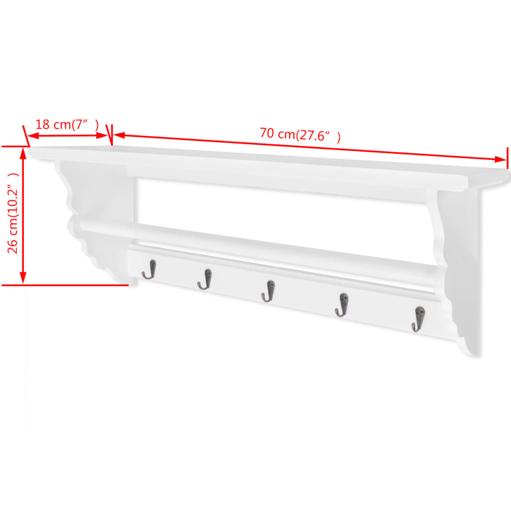 vidaXL Cuier de haine, stil baroc, alb, MDF vidaXL Cuier de haine, stil baroc, alb, MDF
