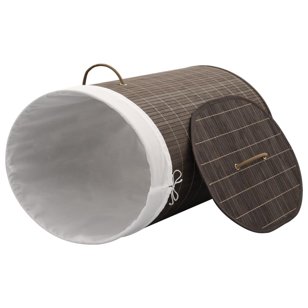 vidaXL Coș de rufe din bambus, oval, maro închis vidaXL Coș de rufe din bambus, oval, maro închis