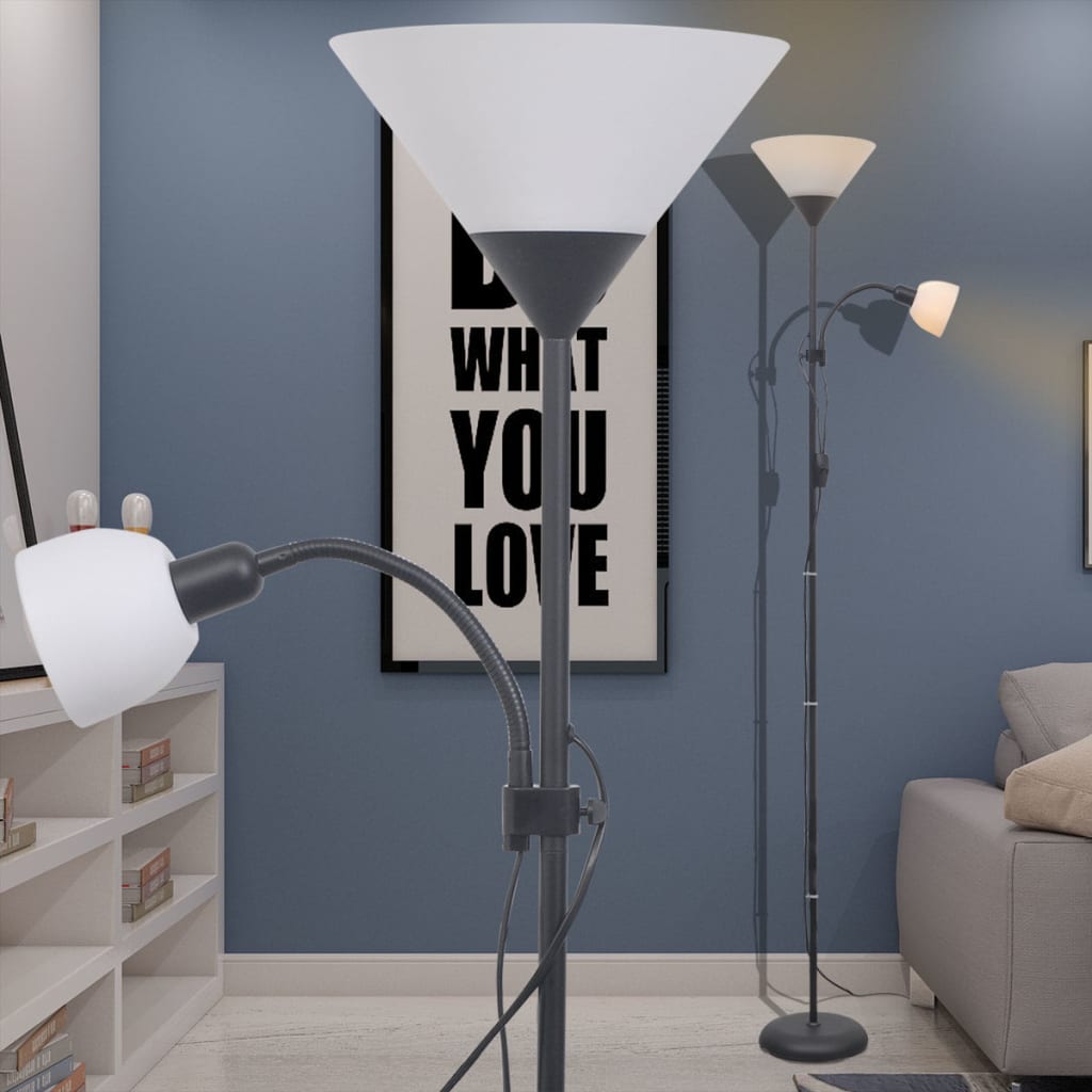 vidaXL Lampă de podea, negru vidaXL Lampă de podea, negru