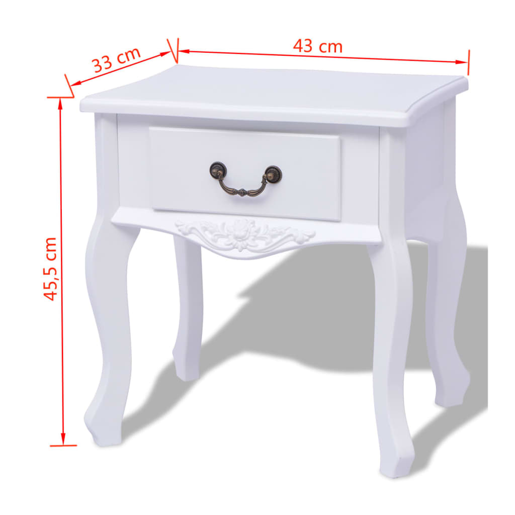 vidaXL Noptiere din lemn MDF alb 2 buc. vidaXL Noptiere din lemn MDF alb 2 buc.
