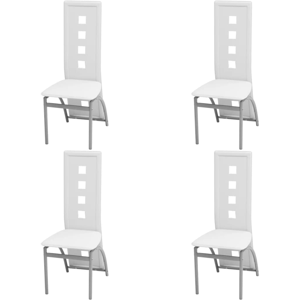vidaXL Set masă cu scaune, 5 piese, alb vidaXL Set masă cu scaune, 5 piese, alb