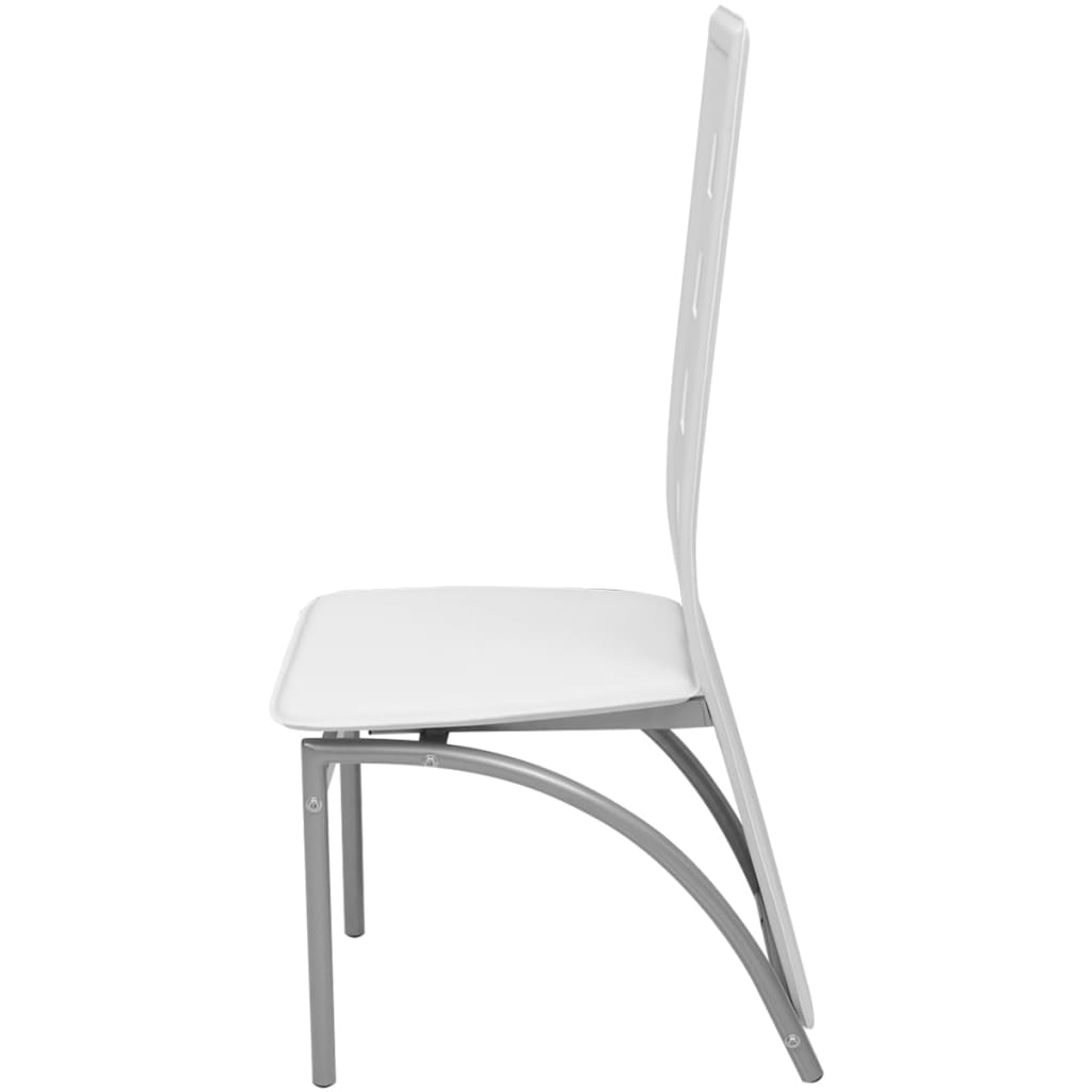 vidaXL Set masă cu scaune, 5 piese, alb vidaXL Set masă cu scaune, 5 piese, alb