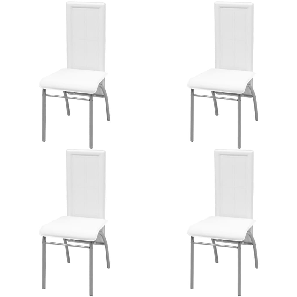 vidaXL Set masă cu scaune, 5 piese, Alb vidaXL Set masă cu scaune, 5 piese, Alb