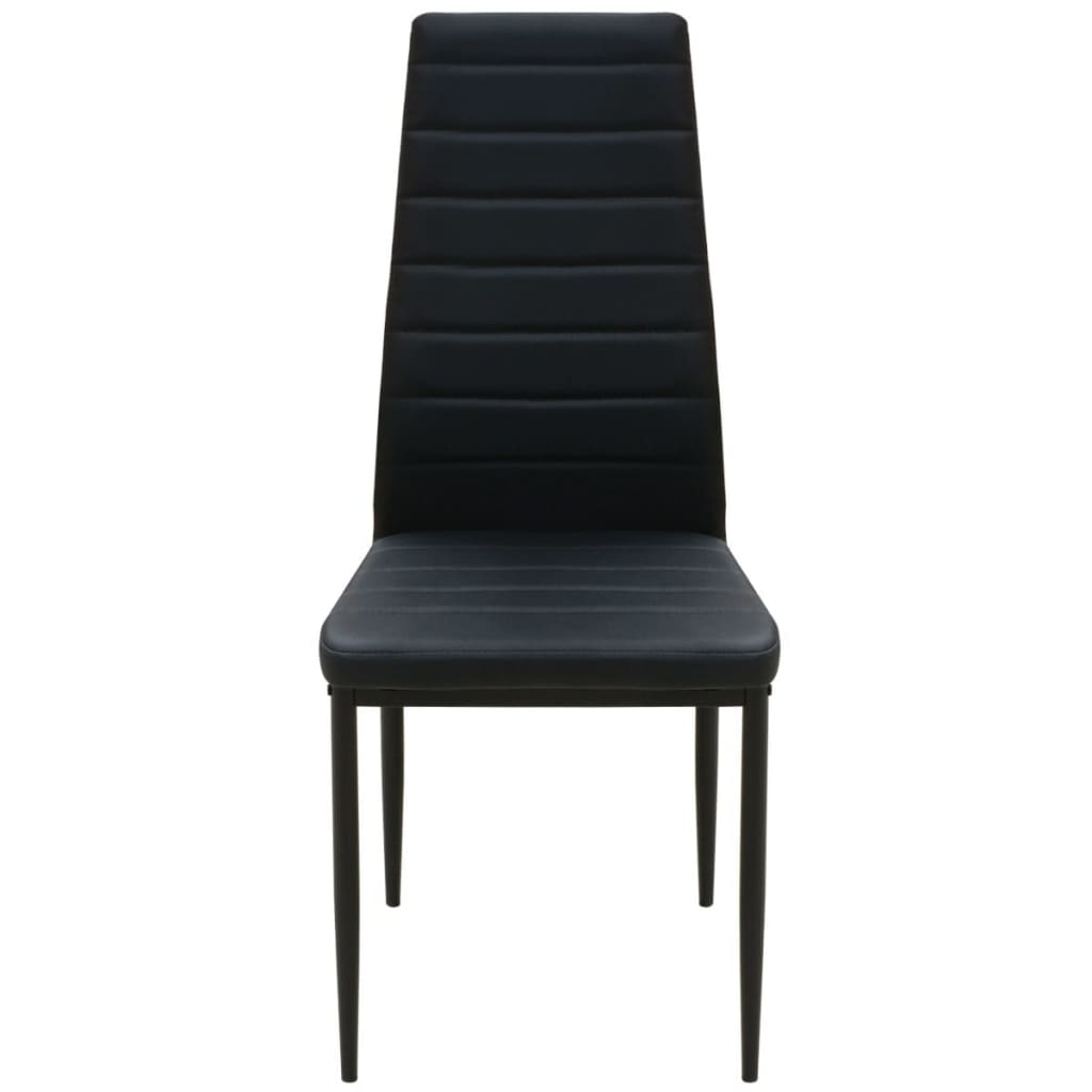 vidaXL Set masă și scaune de bucătărie, negru, 5 piese vidaXL Set masă și scaune de bucătărie, negru, 5 piese