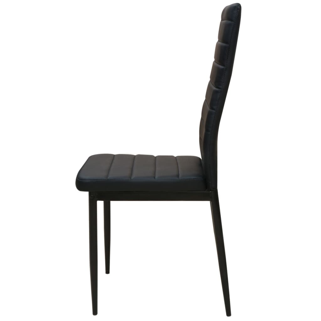 vidaXL Set masă și scaune de bucătărie, negru, 5 piese vidaXL Set masă și scaune de bucătărie, negru, 5 piese