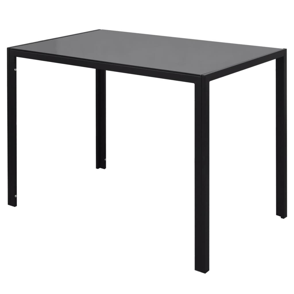 vidaXL Set masă și scaune de bucătărie 7 piese, negru vidaXL Set masă și scaune de bucătărie 7 piese, negru