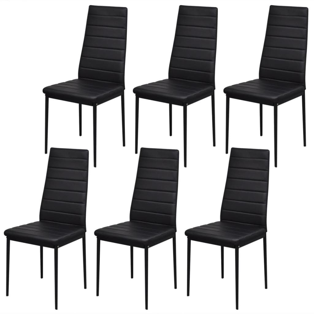 vidaXL Set masă și scaune de bucătărie 7 piese, negru vidaXL Set masă și scaune de bucătărie 7 piese, negru